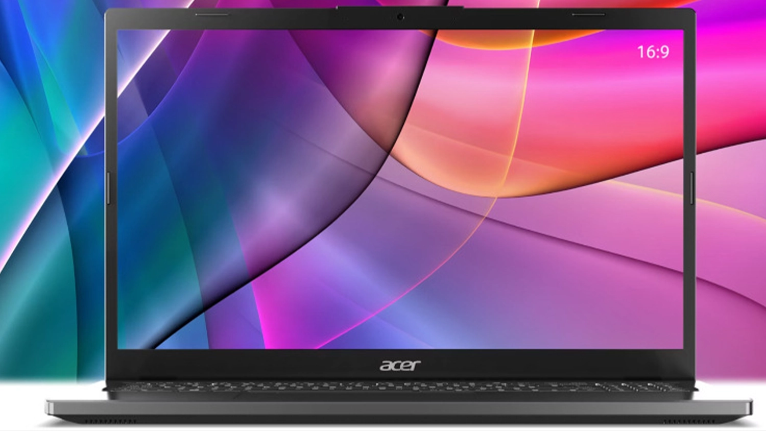 Farebn&eacute; pozadie s notebookom Acer