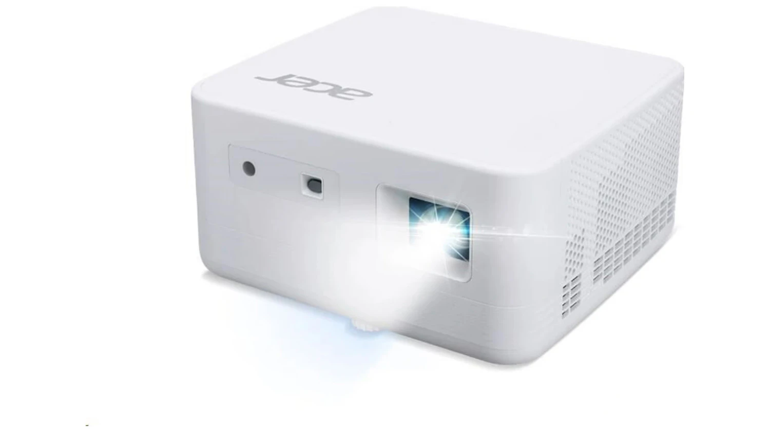 Rozsvietený projektor Acer PD1510i pohľad zboku