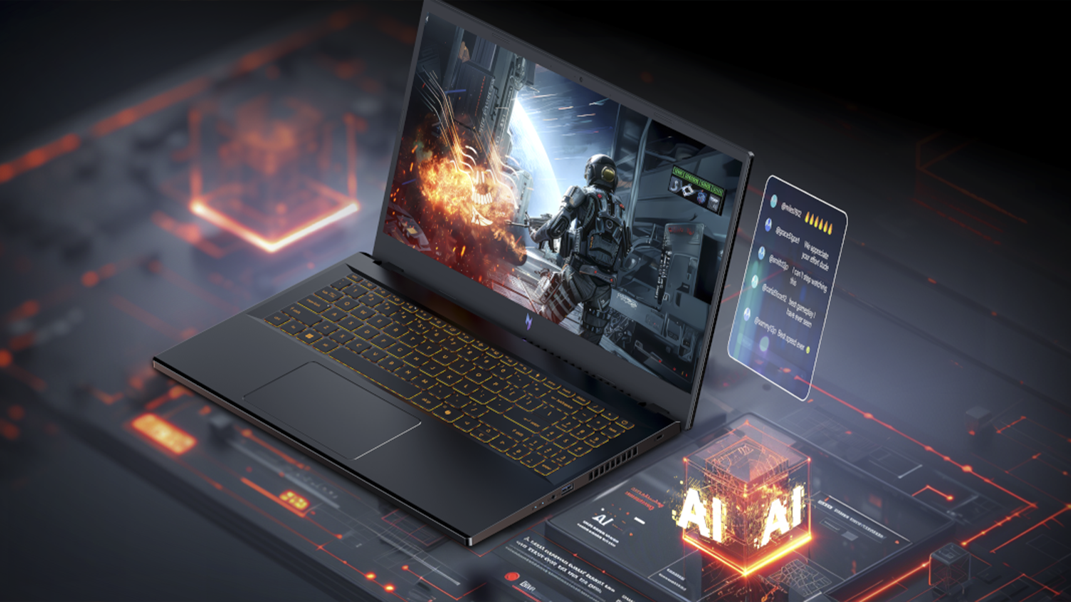 Notebook Acer Nitro V 16 AI na grafice počítačového systému