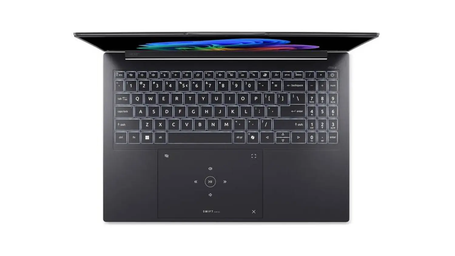 Notebook Acer Swift Go 16 AI &ndash; pohled na kl&aacute;vesnici