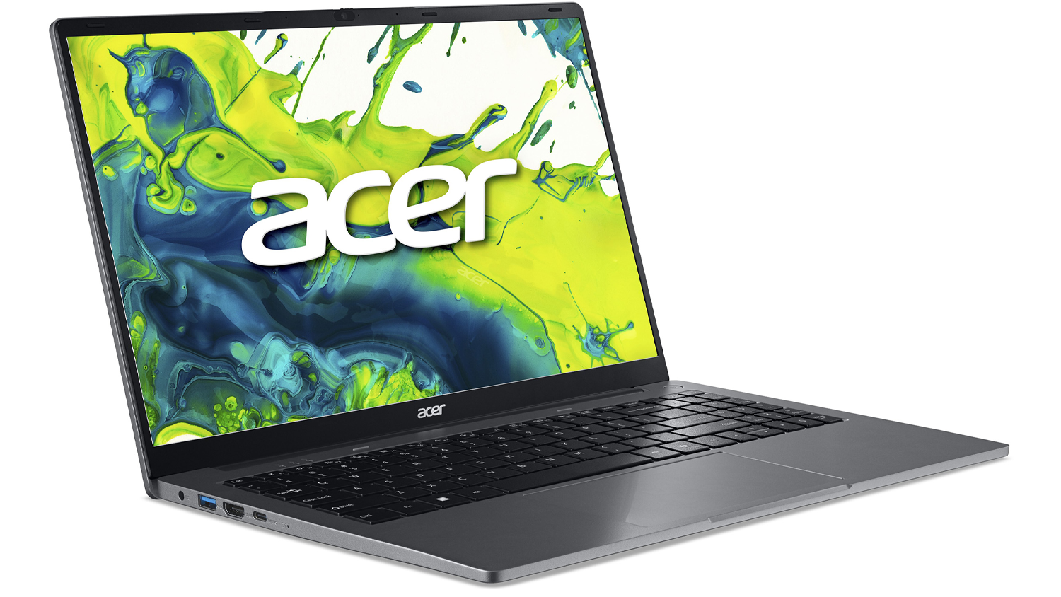 Pohľad šikmo spredu na notebook Acer Aspire Lite 15