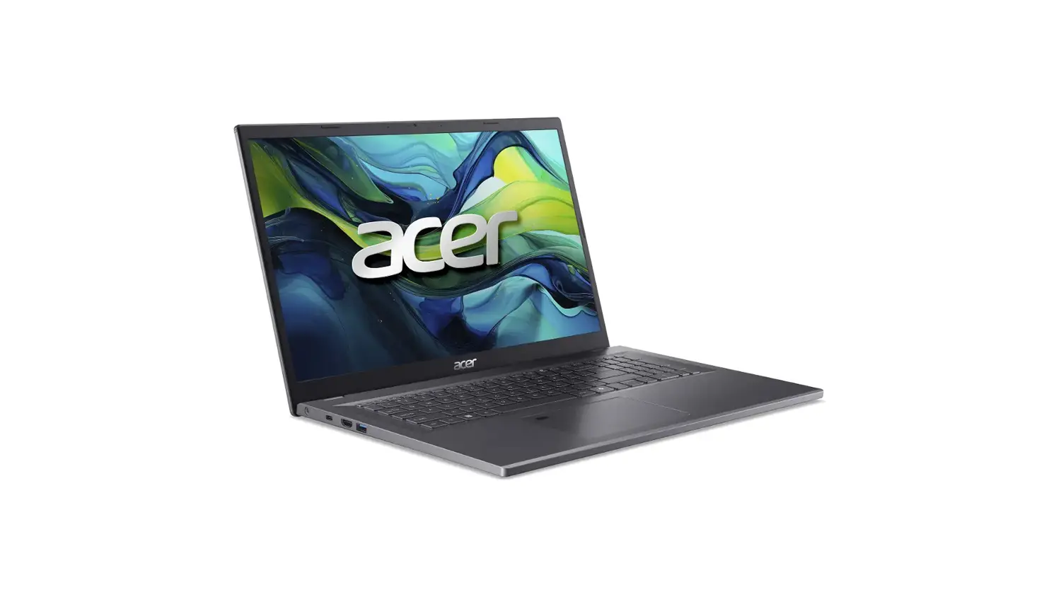 Pohled &scaron;ikmo zepředu na notebook Acer Aspire 17