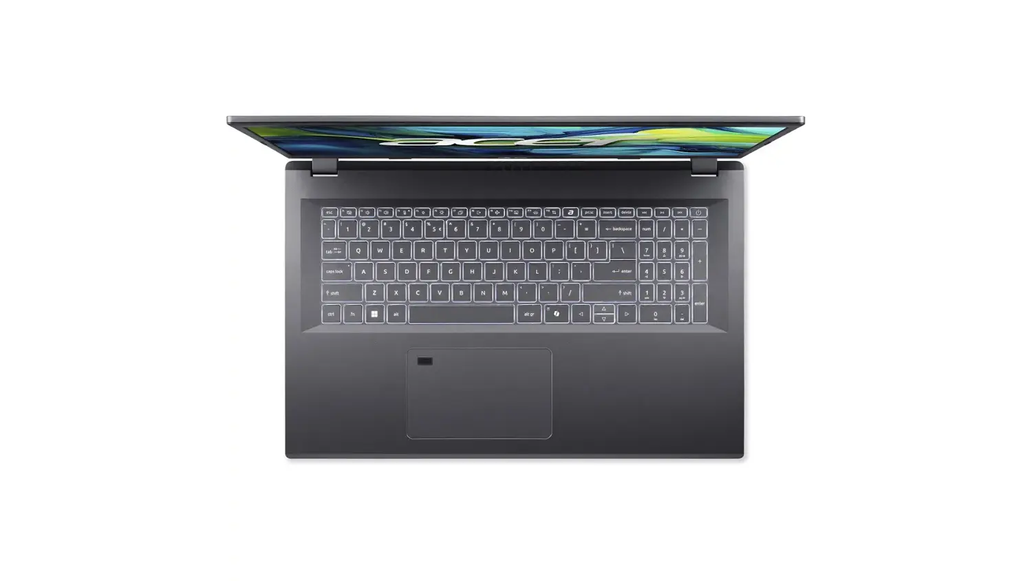 Pohled na kl&aacute;vesnici notebooku Acer Aspire 17