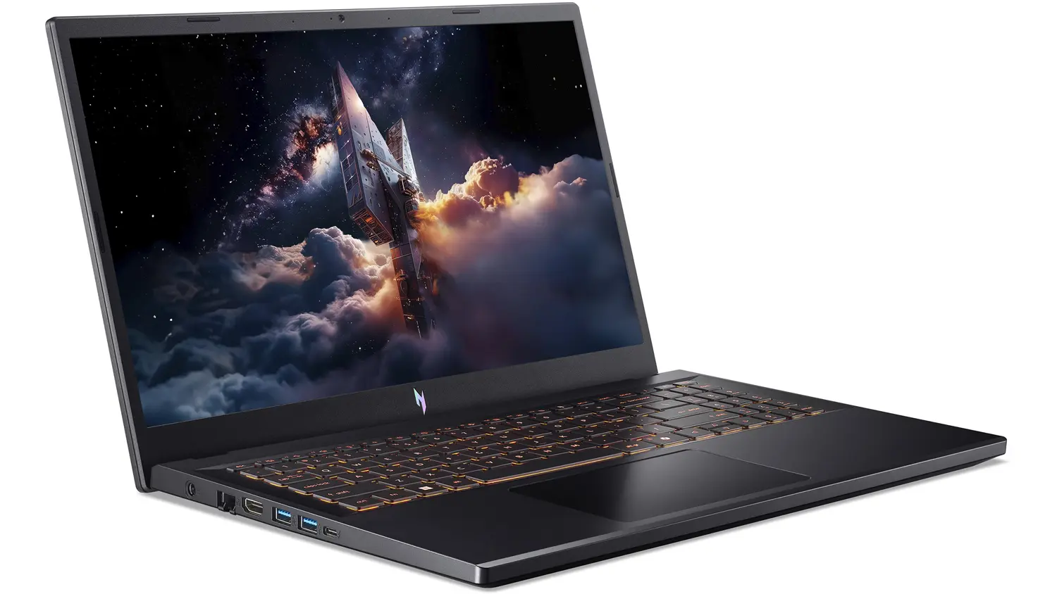 Pohľad šikmo spredu na notebook Acer Nitro V 15