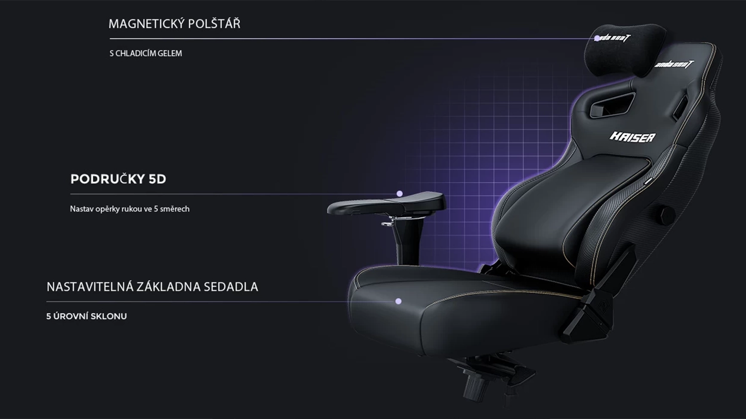 Detaily stoličky Anda Seat Kaiser 4 L