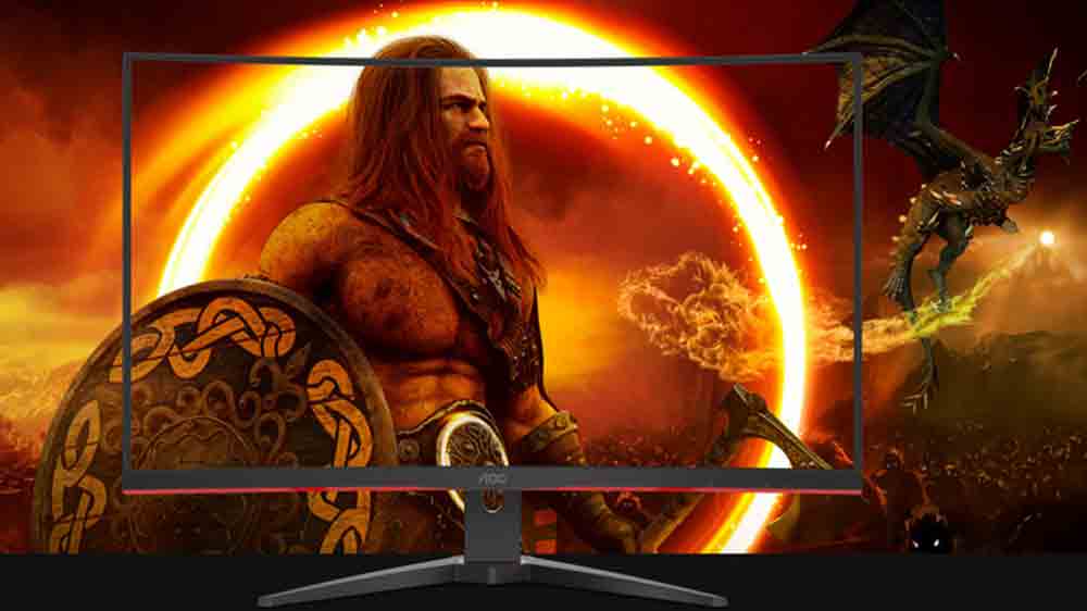 LCD Monitor AOC C32G2ZE/BK s vizualizací hry_02