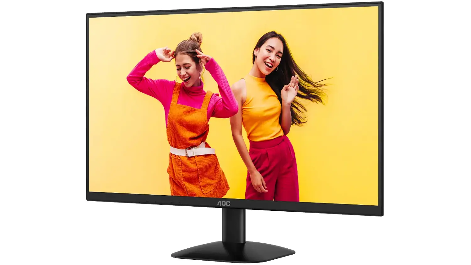 Monitor AOC Q27B35E s 2 dívkami na obrazovce