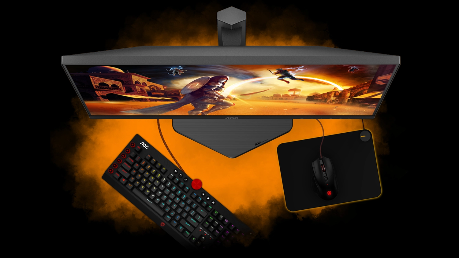 Monitor AOC 27G4ZRE s myší a klávesnicí