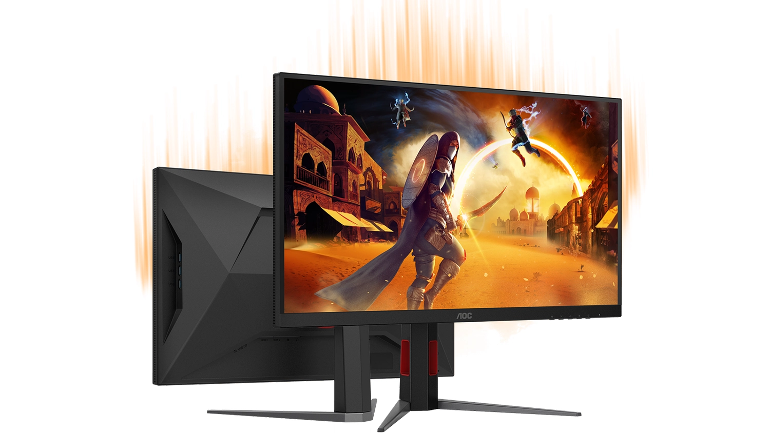 Dva monitory AOC U27G4XM