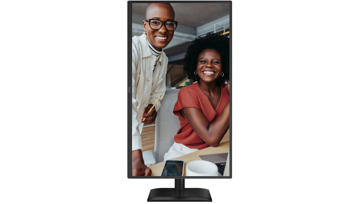 Monitor AOC 27E4CV černý postavený na výšku