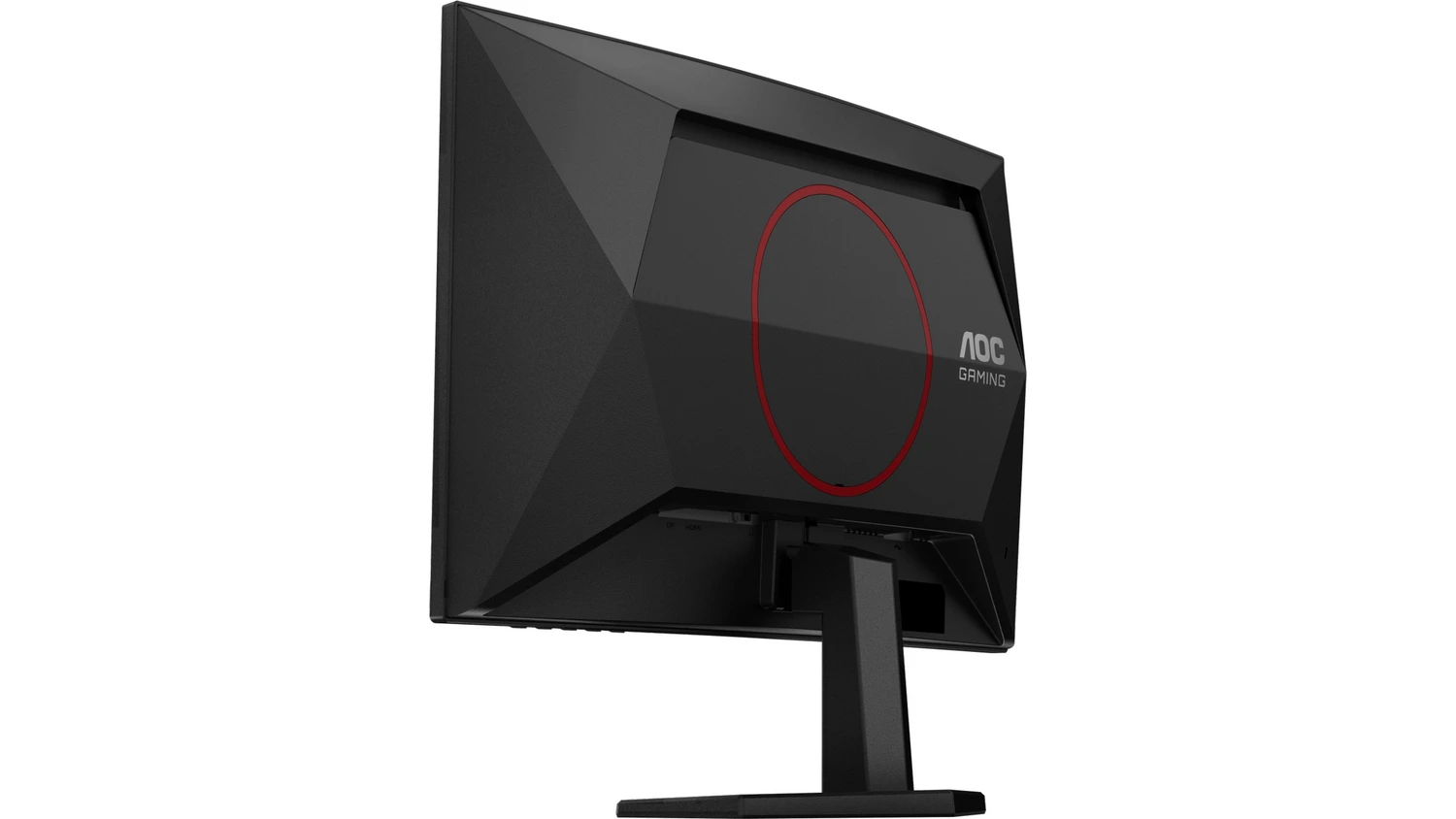 Pohled šikmo zezadu na monitor AOC Gaming C24G42FE