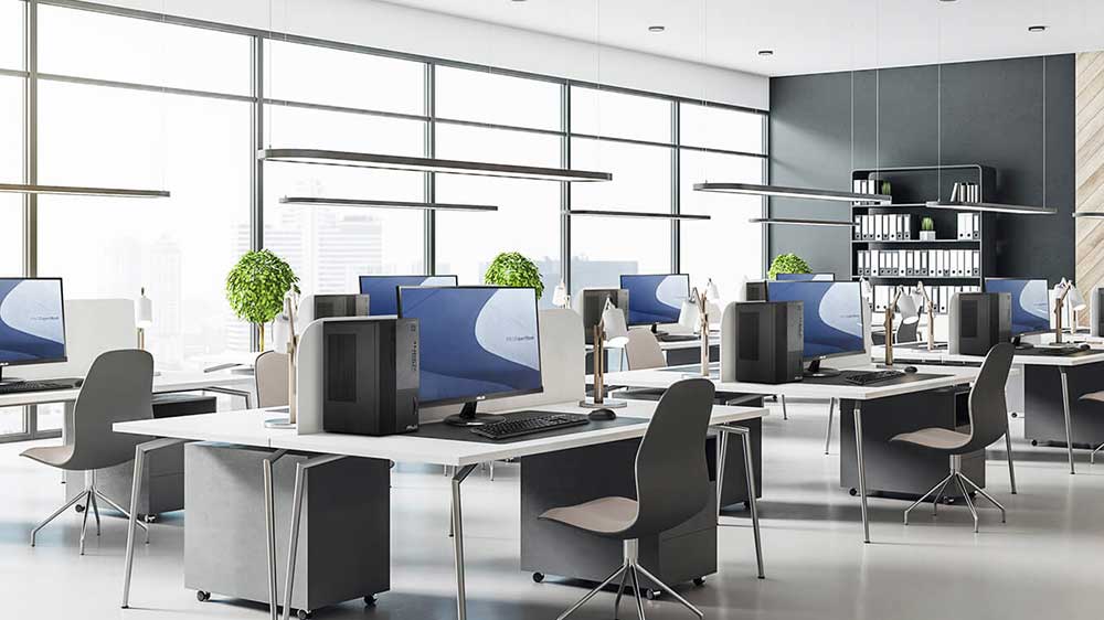 Kancelář s počítači a přístupovým bodem ASUS ExpertWifi _02