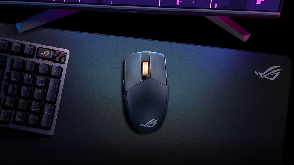 Bezdrátová herní myš ASUS ROG Strix Impact III u počítače a klávesnice ASUS ROG_03