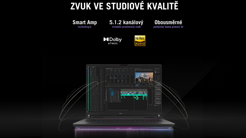 Ilustrační foto notebooku Asus včetně informací o zvuku_05