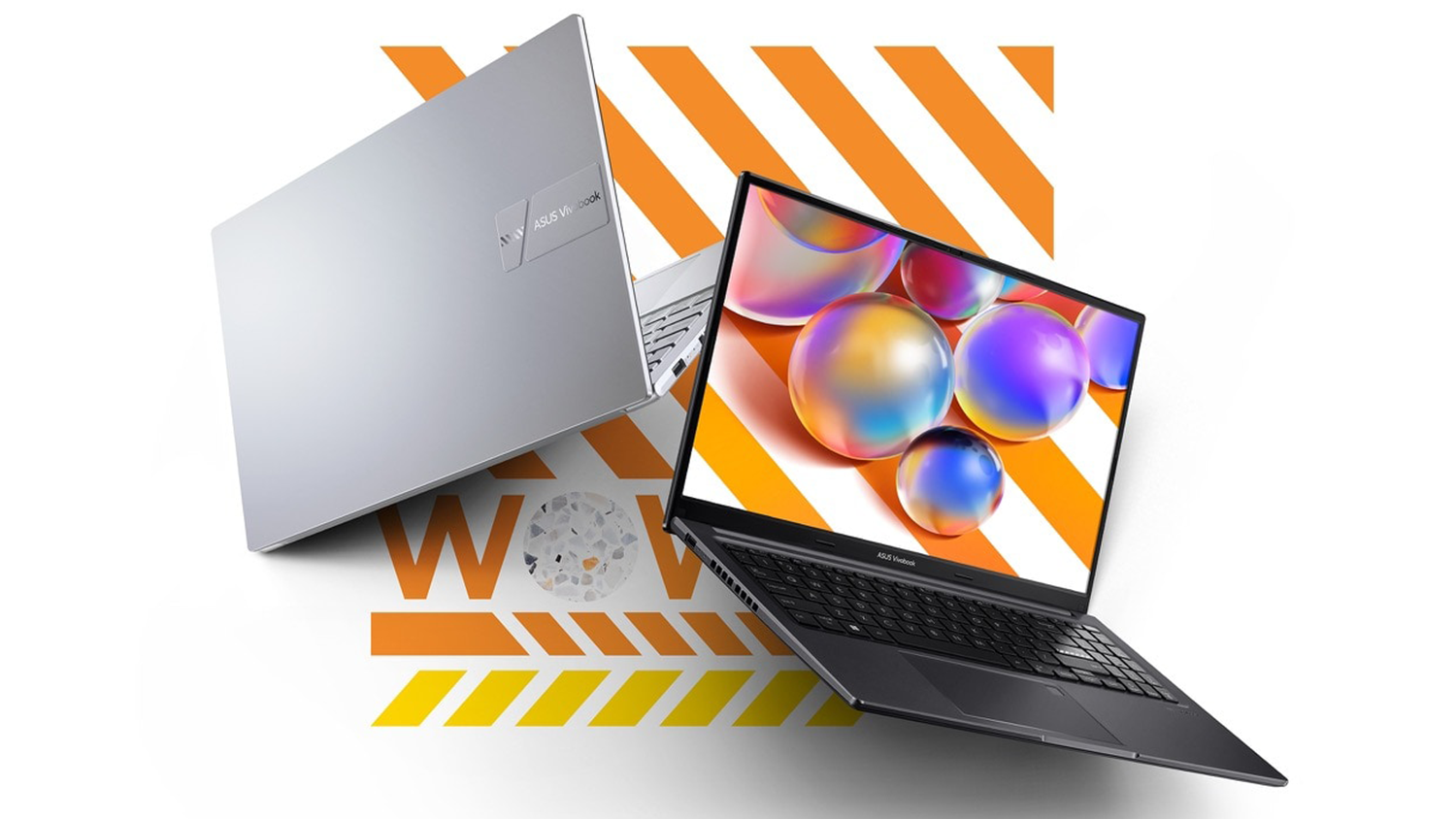 Notebooky ASUS Vivobook na barevn&eacute;m pozad&iacute;