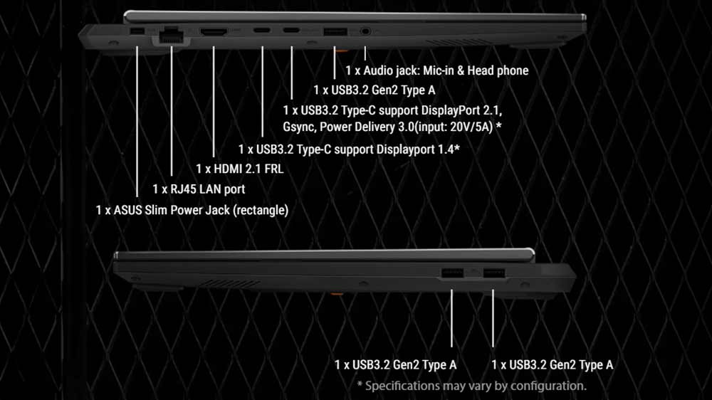 Konektory notebooku ASUS TUF Gaming A16_06