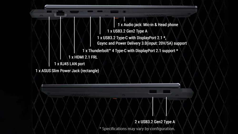 Konektory notebooku ASUS TUF Gaming F16_06