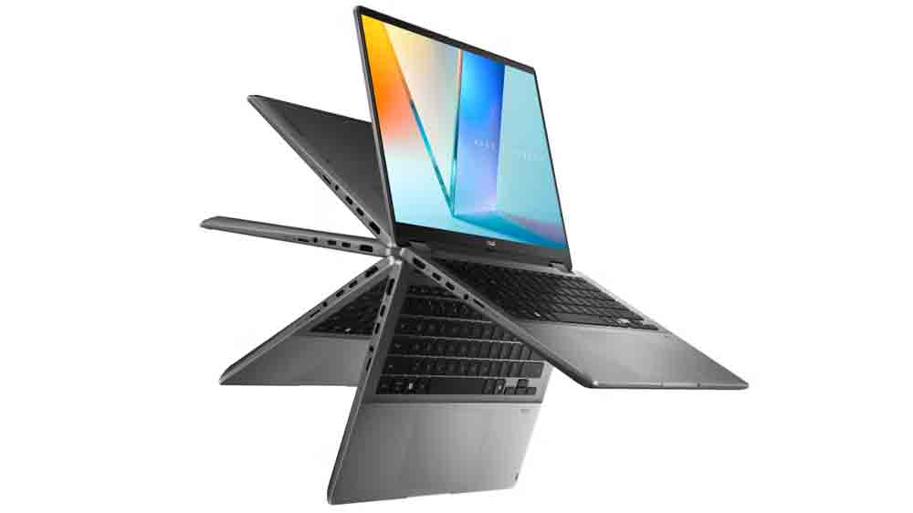 Notebook Asus Vivobook 14 Flip v různých pozicích naklopení_04