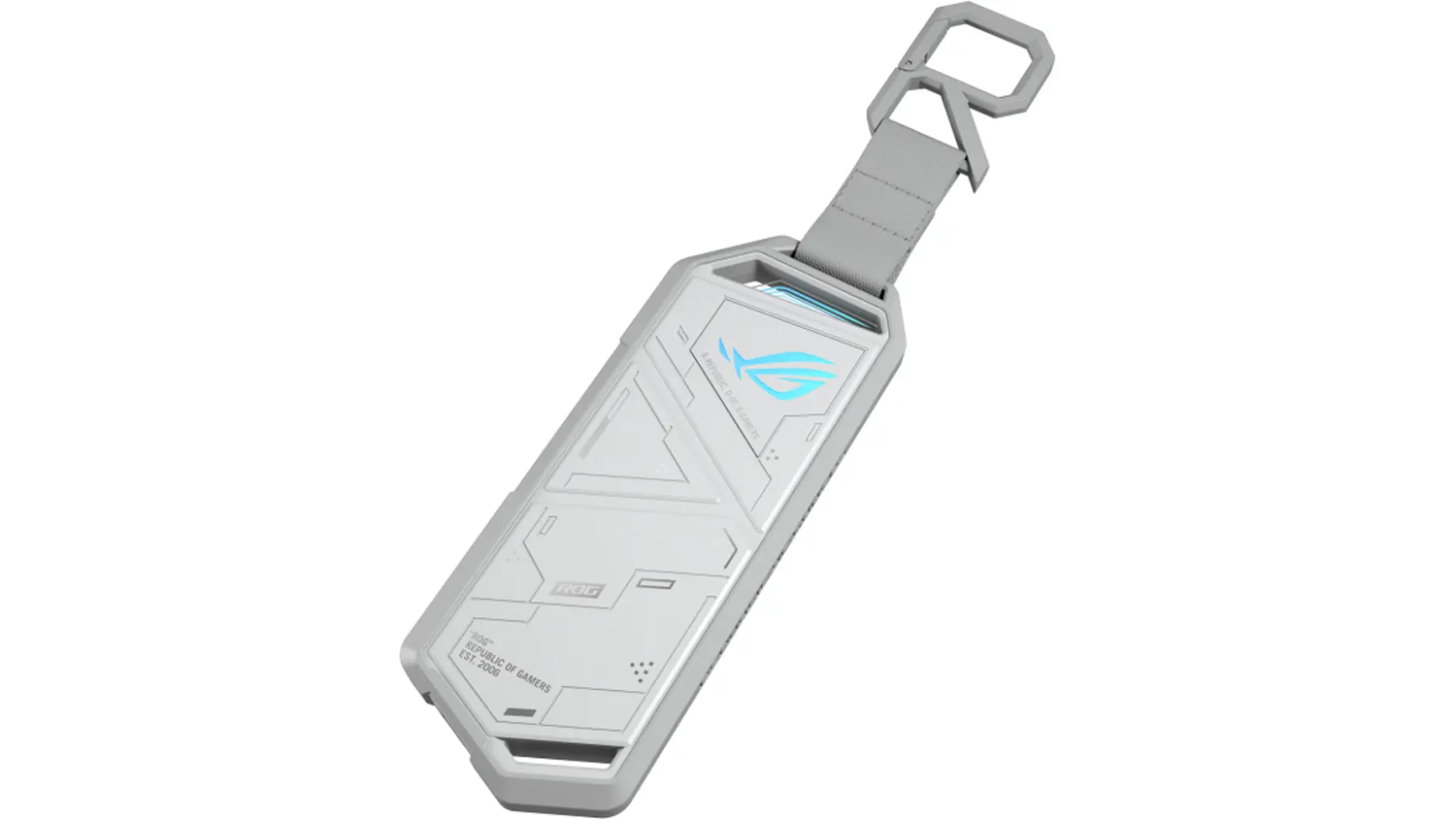 Extern&iacute; box Asus ROG Strix Arion White &scaron;ikm&yacute; horn&iacute; pohled