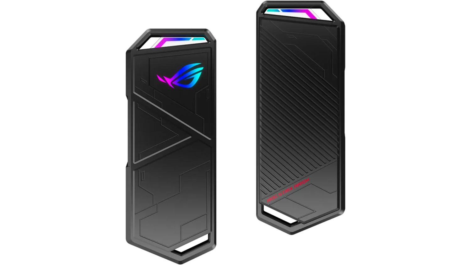 Extern&iacute; box Asus ROG Strix Arion z předn&iacute; i zadn&iacute; strany