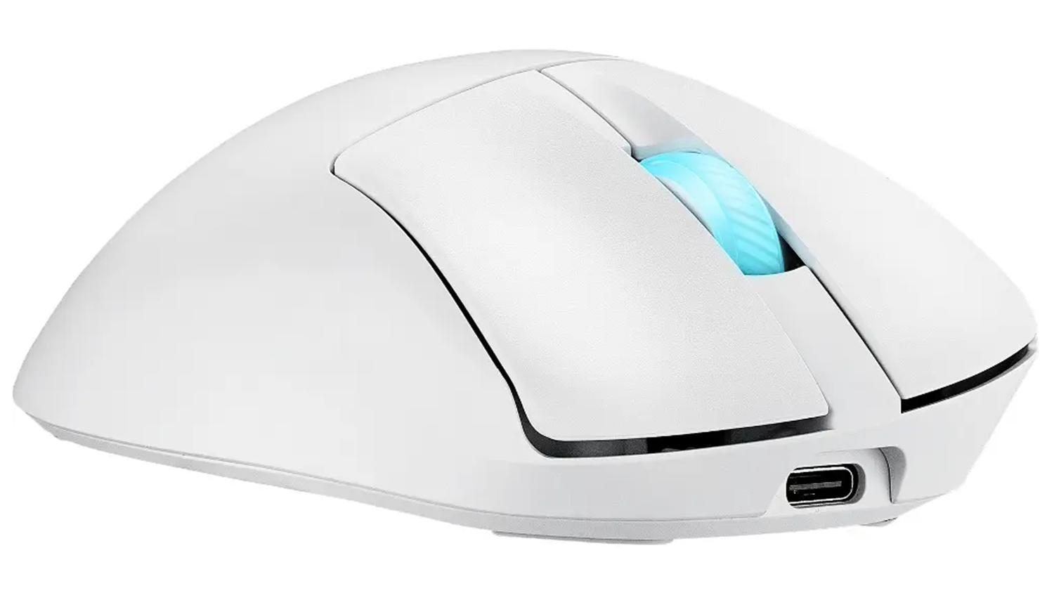 Detail rolovac&iacute;ho kolečka my&scaron;i ASUS ROG Keris II Origin White