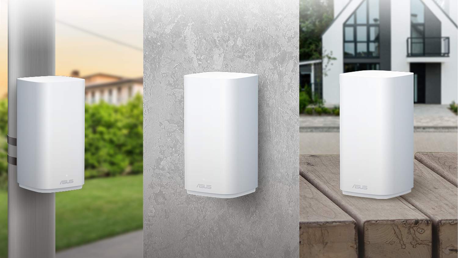 Rôzne možnosti umiestnenia routere ASUS ZenWiFi BD4 Outdoor