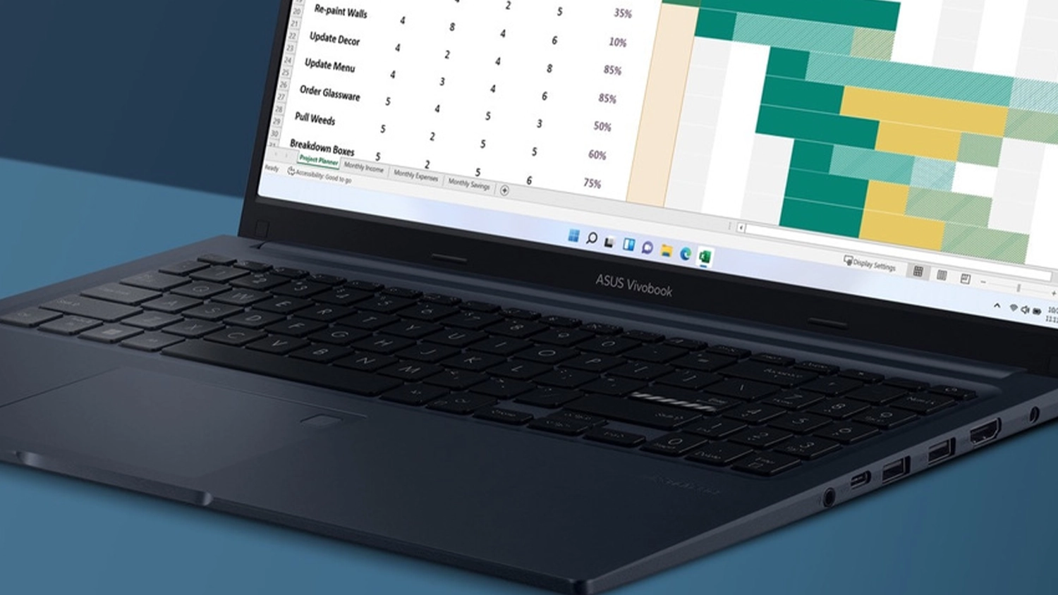 Notebook ASUS Vivobook 15 s modrým pozadím