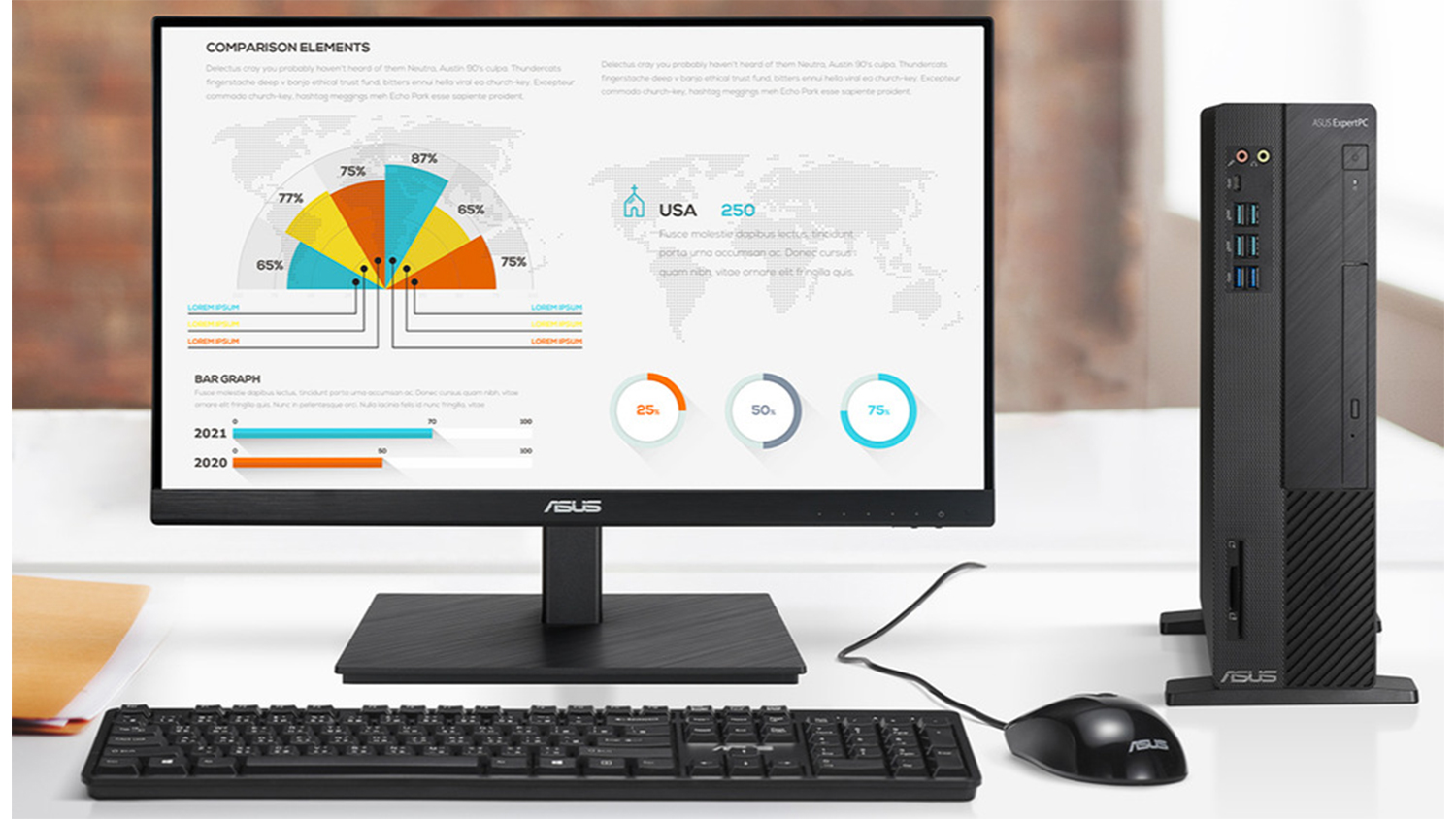 Monitor ASUS VA24EQSB Eye Care na stole
