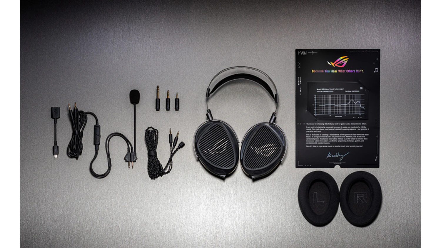 Herní sluchátka Asus ROG Kithara s příslušenstvím