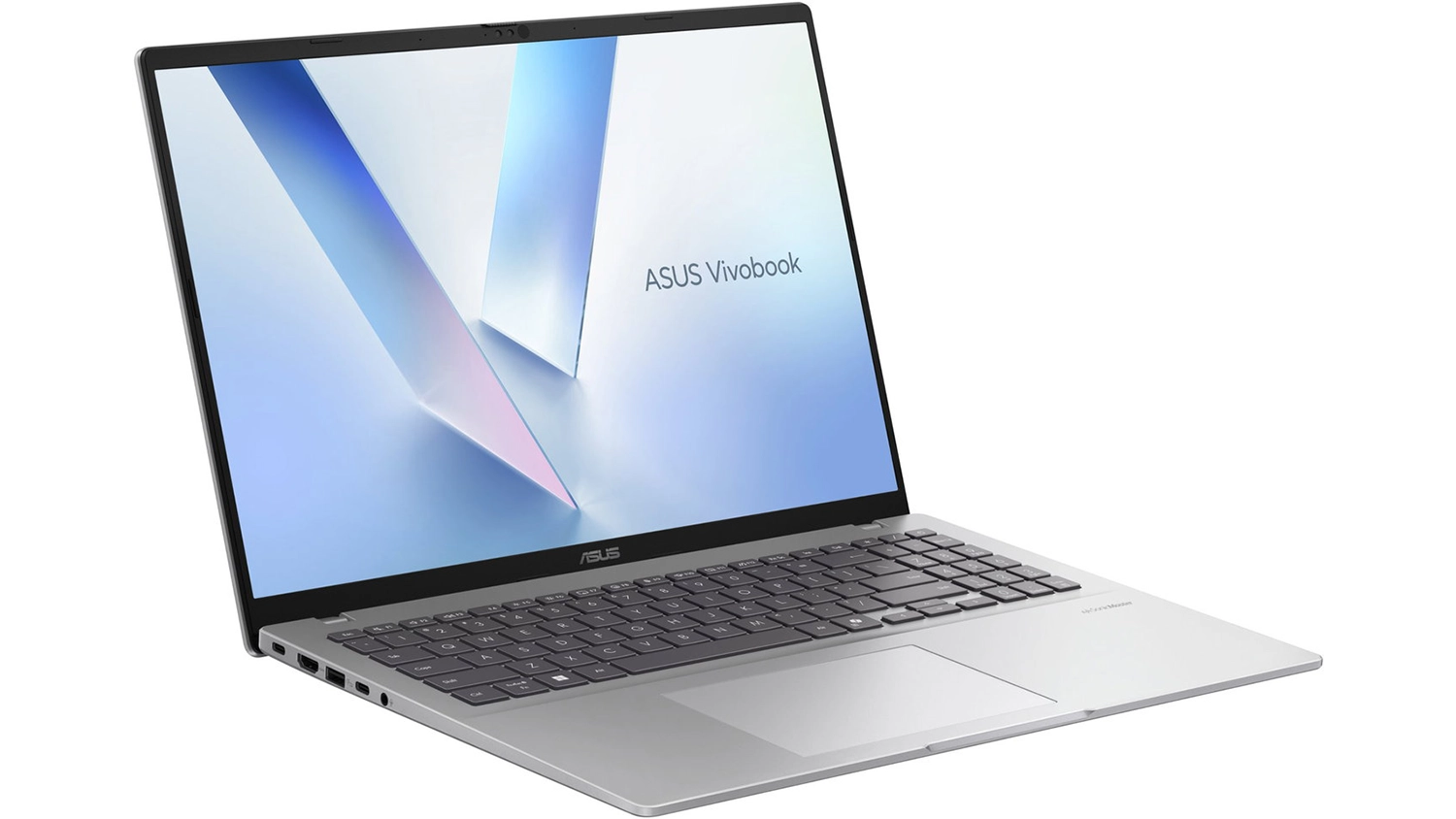 Pohled šikmo zepředu na notebook Asus Vivobook 16