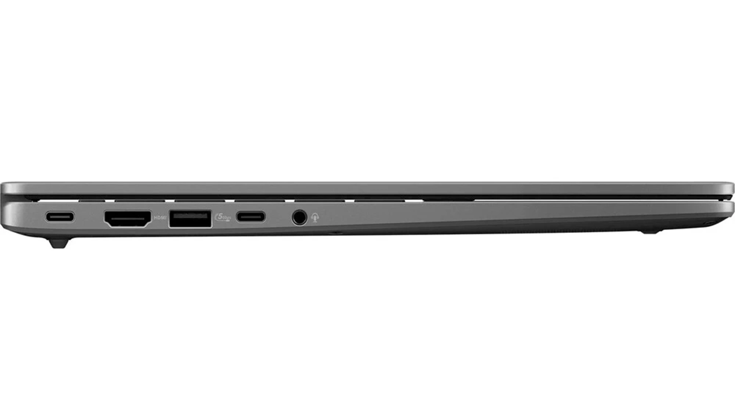 Pohled ze strany na porty notebooku Asus Vivobook S14