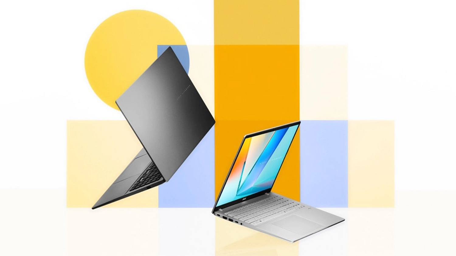 Dva notebooky ASUS Vivobook S16 poletuj&iacute;c&iacute; na grafice