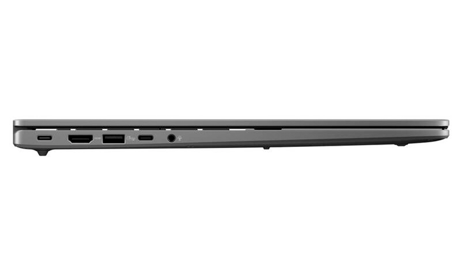 Pohled ze strany na porty notebooku Asus Vivobook S16