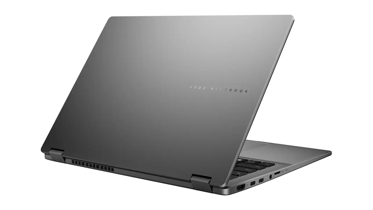 Pohľad &scaron;ikmo zozadu na notebook Asus Vivobook 16 Flip