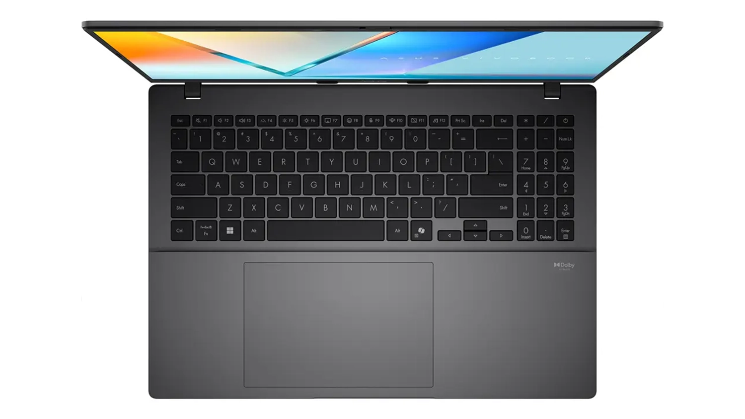 Pohľad na kl&aacute;vesnicu notebooku Asus Vivobook 16 Flip