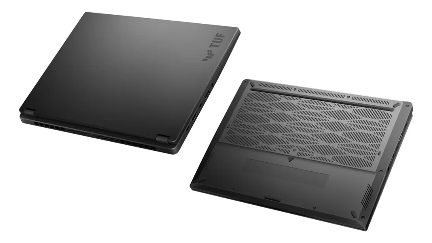 Pohľad zhora a zospodu na notebook Asus TUF Gaming A18