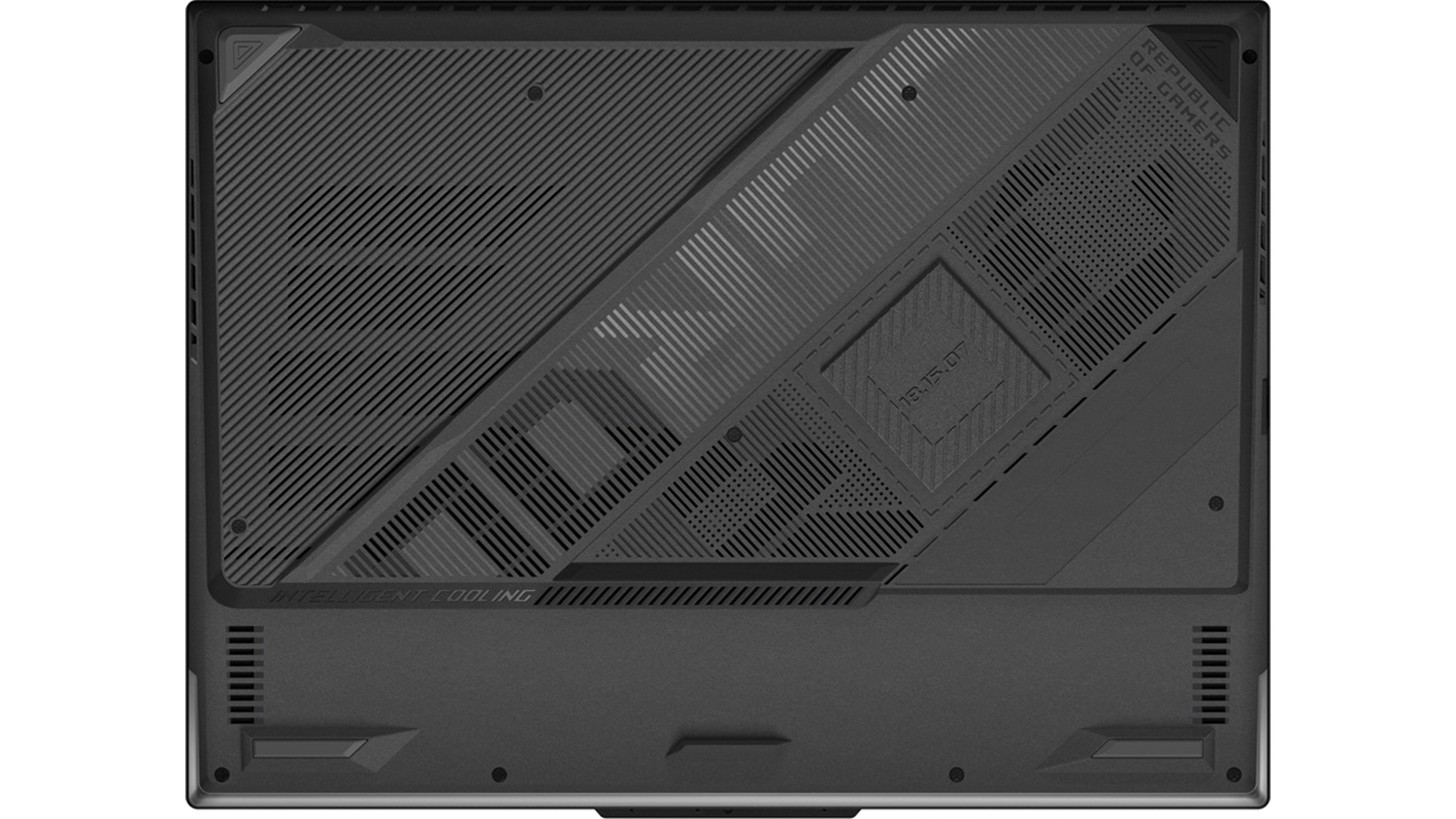 Pohľad na spodnú stranu notebooku ASUS