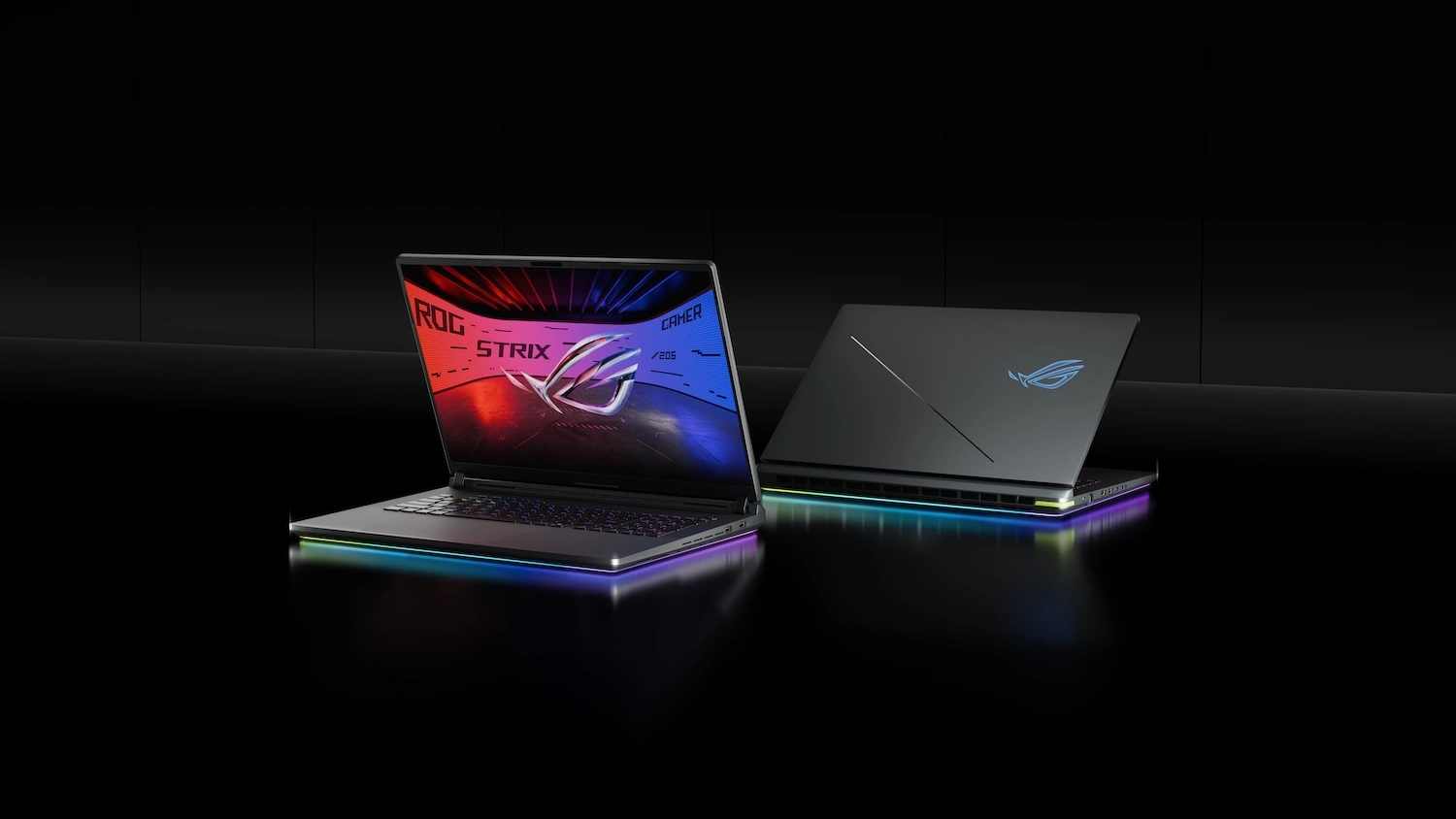 Tmavé pozadí s notebooky ASUS