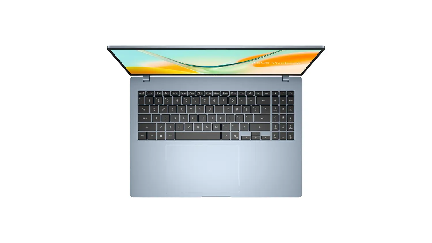 Pohľad na klávesnicu notebooku ASUS Vivobook S16