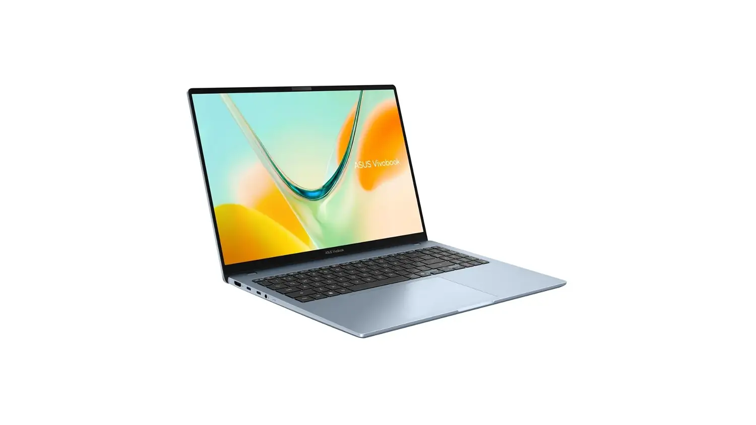 Pohľad šikmo spredu na notebook Asus Vivobook S16