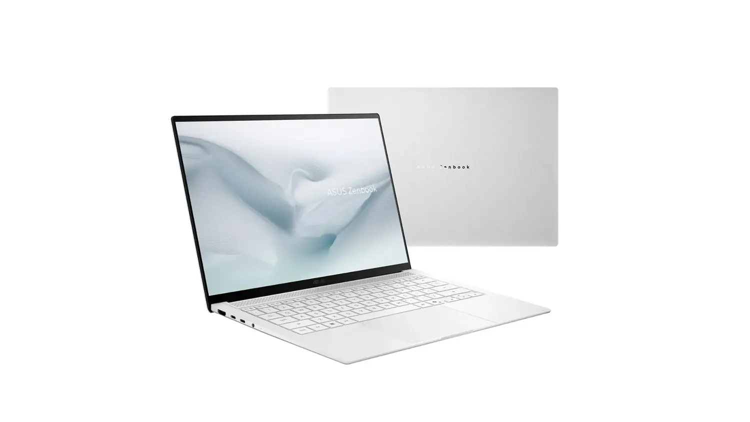 Pohled šikmo zepředu na kryt notebooku Asus Zenbook S14