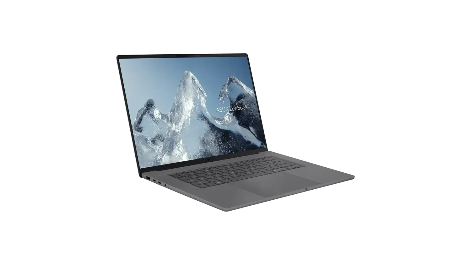 Pohled šikmo zepředu na notebook Asus Zenbook A16