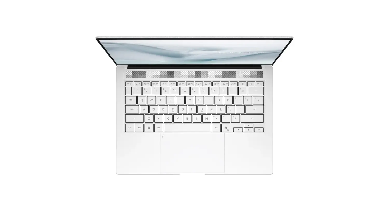 Pohled na klávesnici notebooku Asus Zenbook S14