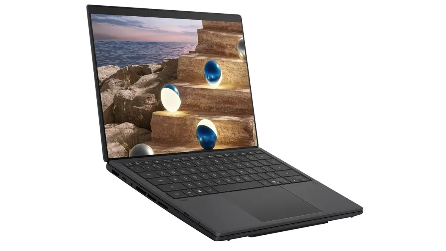 Pohľad &scaron;ikmo spredu na notebook Asus Zenbook Duo 14
