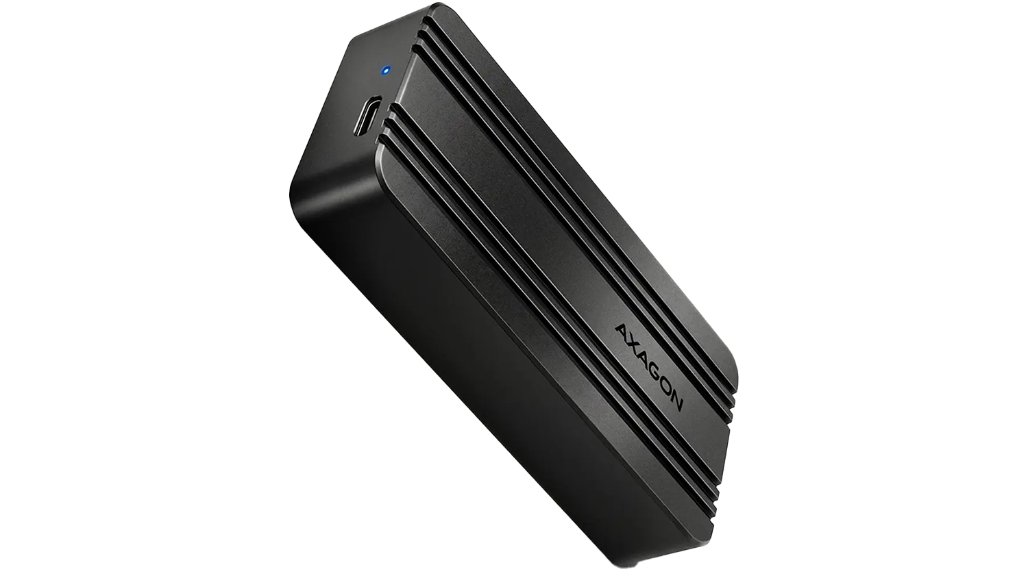 Externý box AXAGON EEM2-40G USB-C 40Gbps – bočný šikmý pohľad