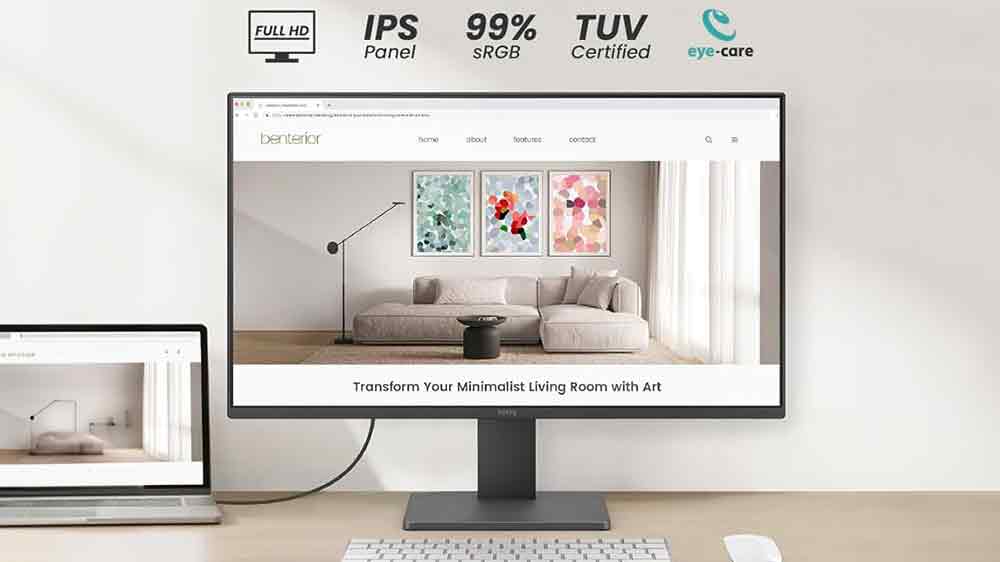 LCD monitor Benq GW2490 23,8 palců na počítačovom stole_03