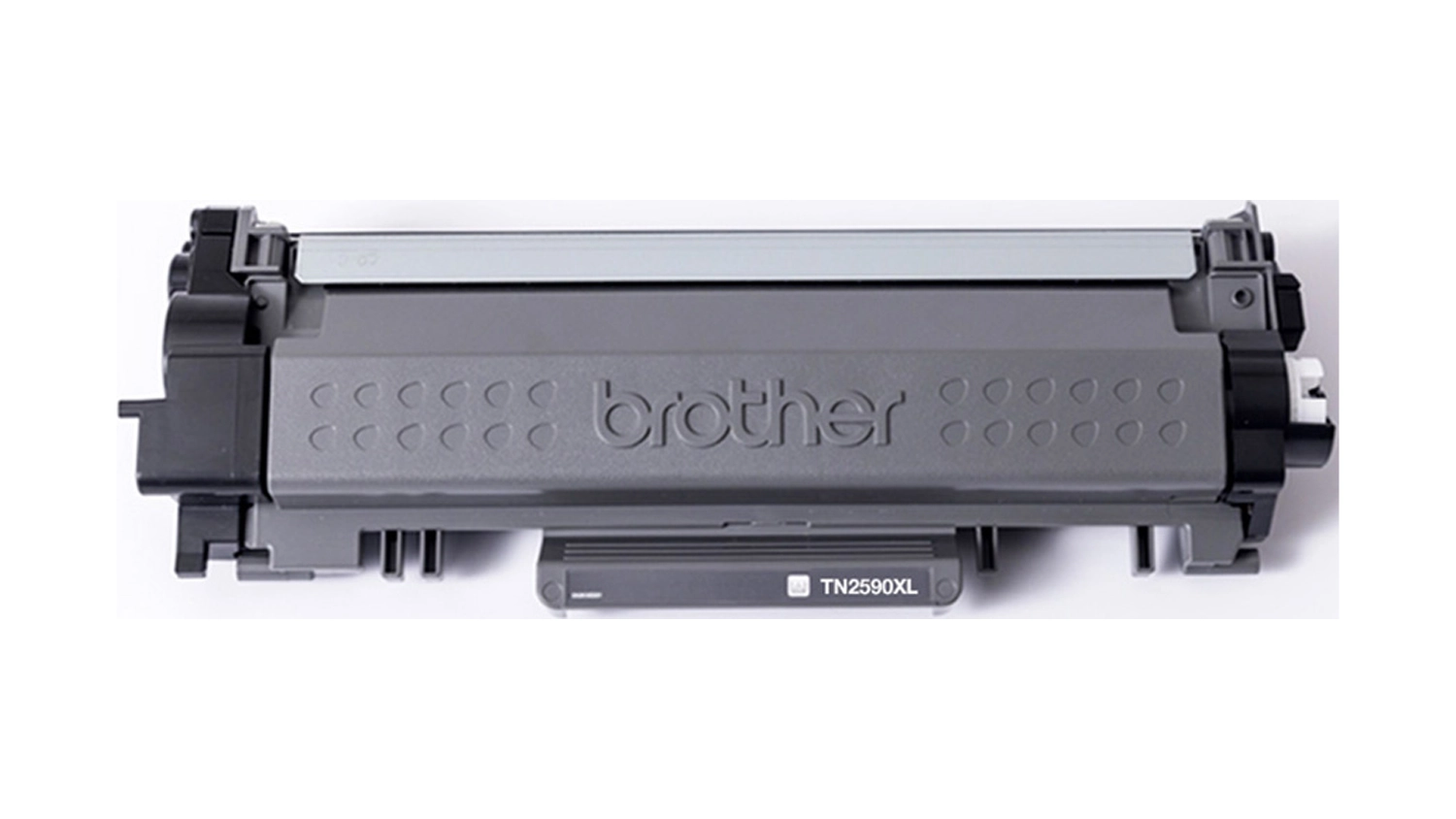 Čierny toner Brother TN2590XL na bielom pozadí zobrazujúci celkový dizajn produktu