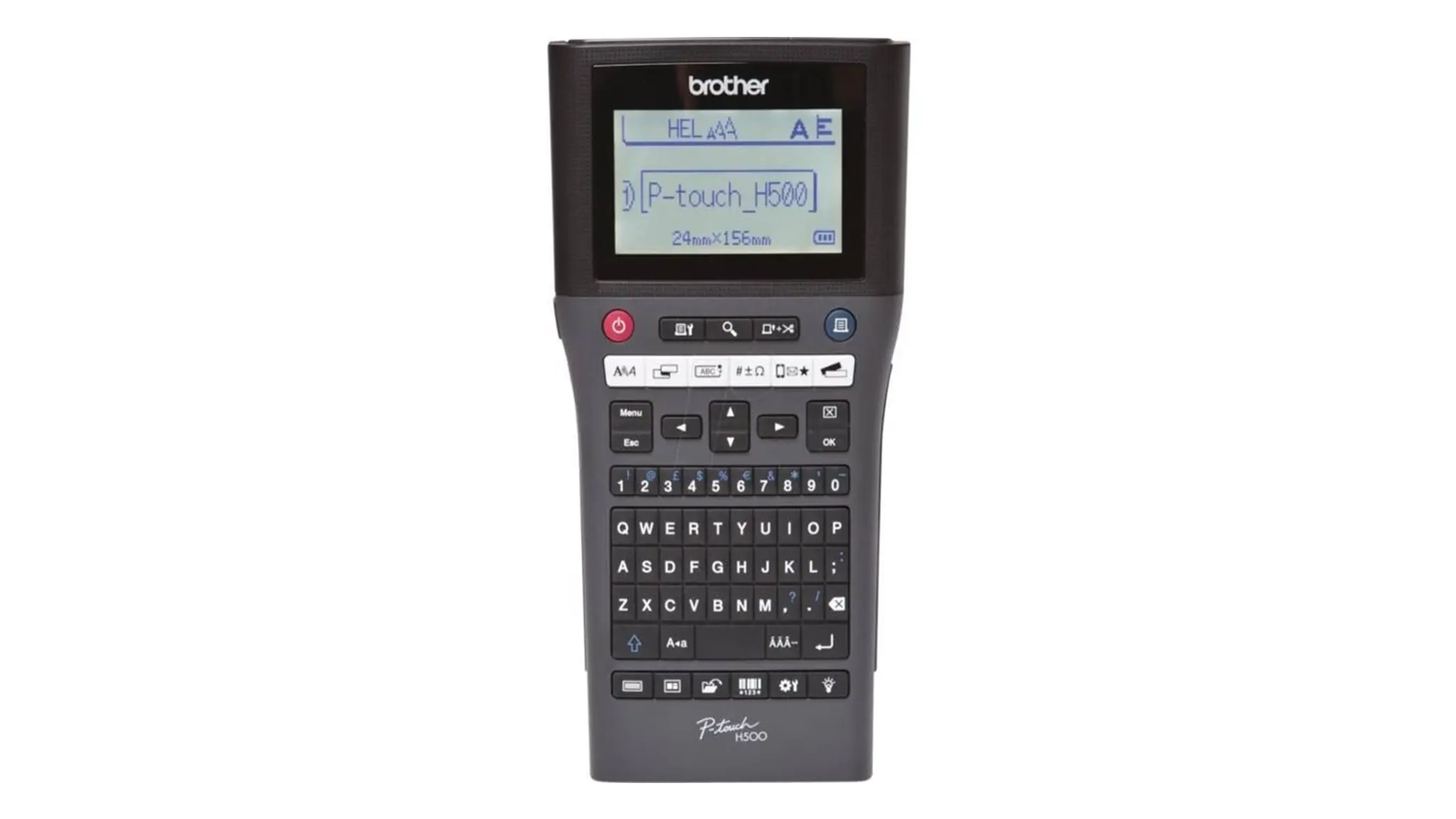 Tisk&aacute;rna &scaron;t&iacute;tků Brother PT-H500 horn&iacute; pohled