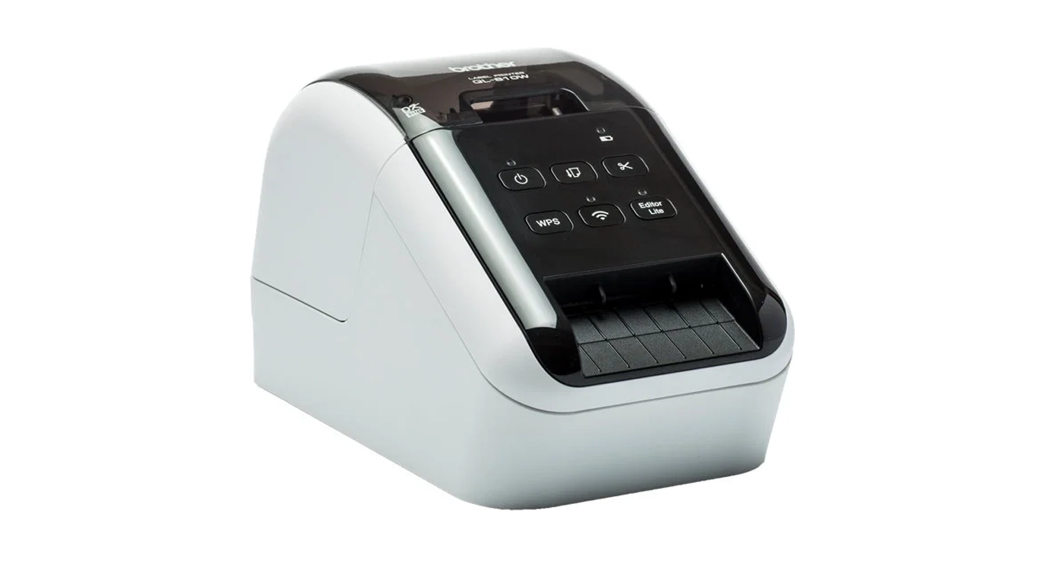 Tisk&aacute;rna &scaron;t&iacute;tků Brother QL-810WC předn&iacute; &scaron;ikm&yacute; pohled