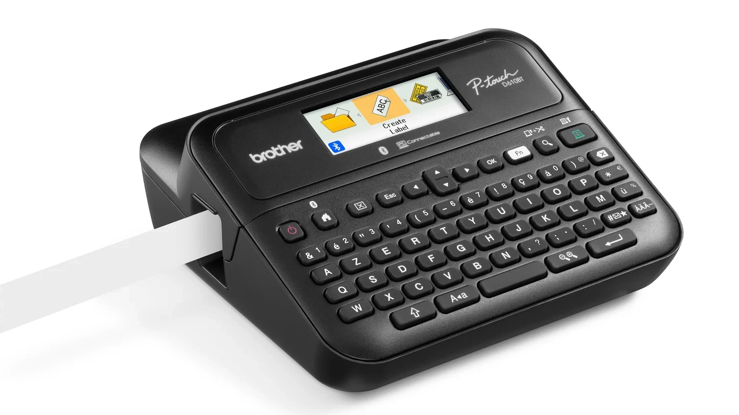 Tiskárna štítků Brother PT-D610BTVP tiskne štítek